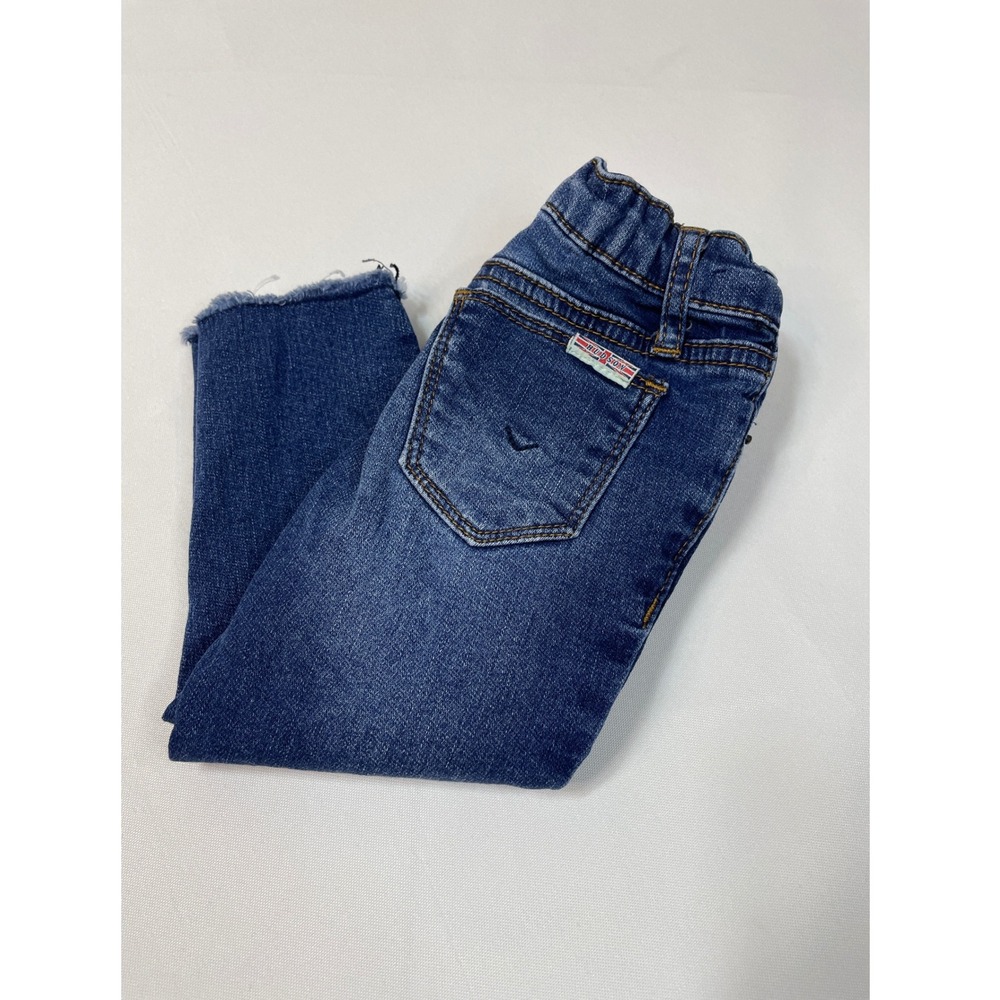 Hudson Kids Jeans Blue Distressed Raw Hem Adjustable Waist Size 18 Months